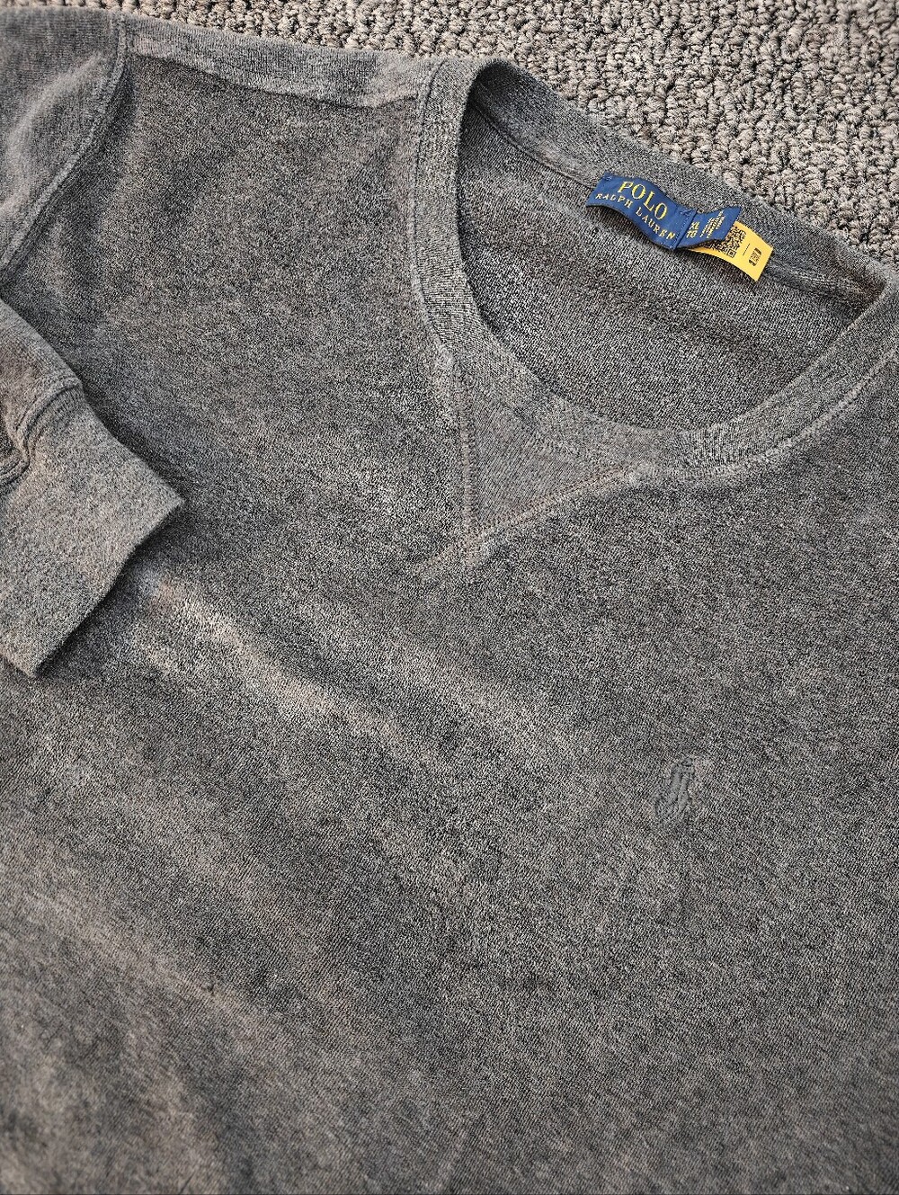 Polo by Ralph Lauren Men’s Gray Crewneck Side Zip Sweater Size XL